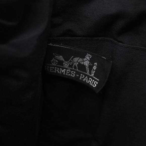 HERMES Fourre Tout Clutch Bag Canvas Black 2110-23 Auth fm2098 - Picture 9 of 10